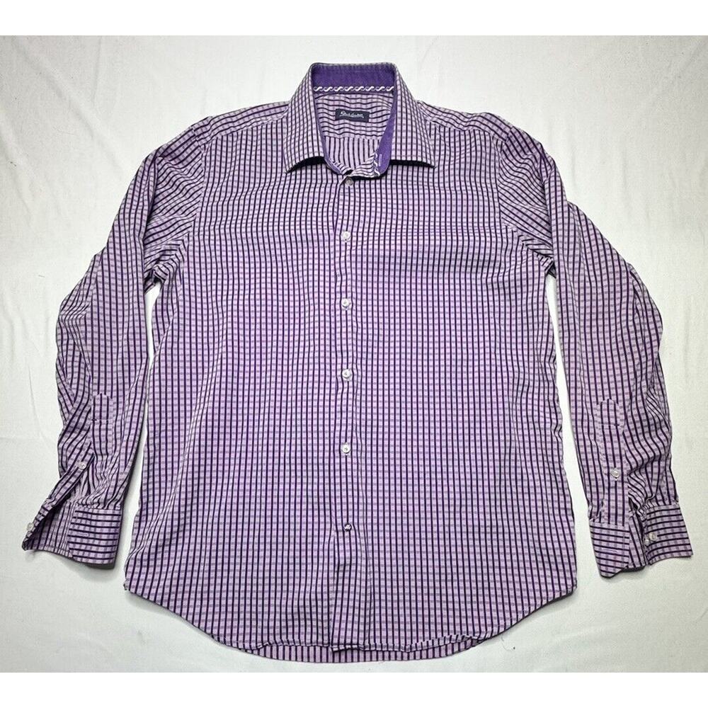 Robert Graham Men's Long Sleeve Purple Plaid Button Up Shirt - Size L (43-17)*